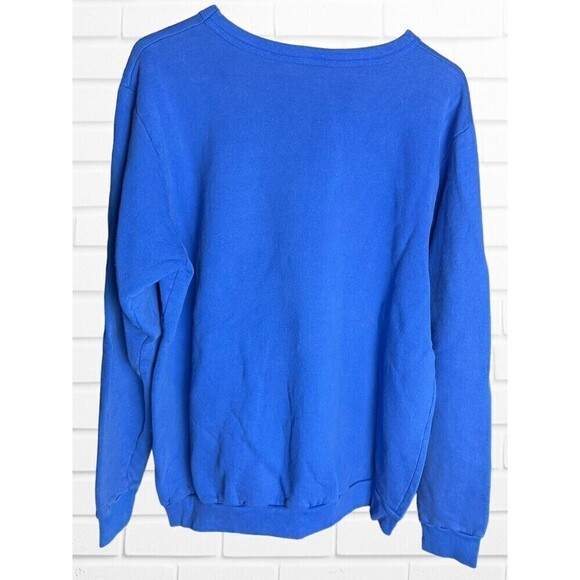 USA Teddy Bear Puff Print Blue Crewneck Hoodie Size X-Large - Picture 6 of 9